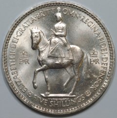 Elizabeth II on Horseback on 1953 Crown