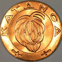 Obverse of 1961 Katangan 5 Francs
