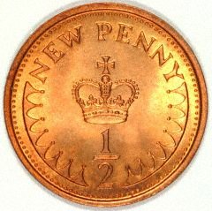 Reverse of 1971 Half New Penny